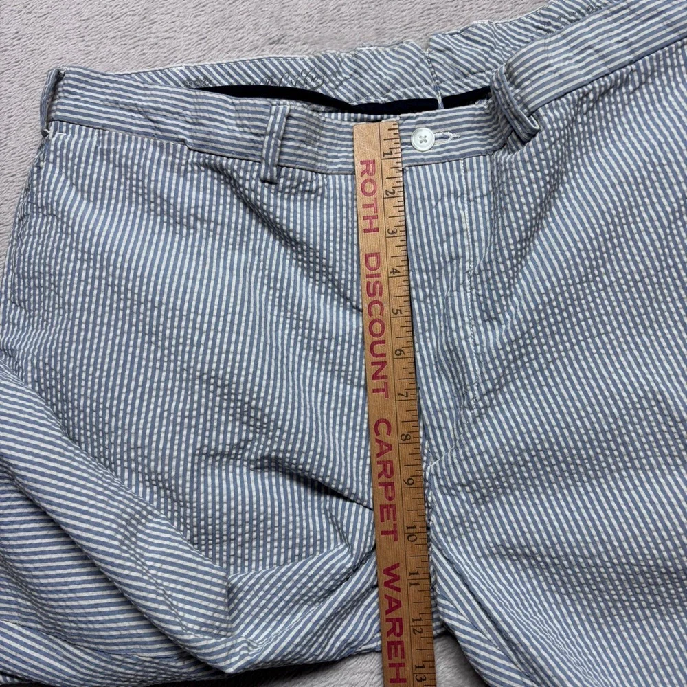 Polo Ralph Lauren Preston Fit Seersucker Pants Mens 40x30 Blue White Striped